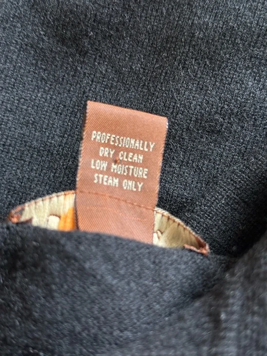 Tasso Elba Men M 100% Cashmere Pullover Sweater Black Long Sleeve Collar Button - Picture 4 of 4